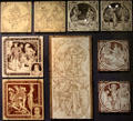 Arts & Crafts tile collection shows trend for designs in series at Gladstone Pottery Museum. Longton, Stoke, England.