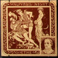 Walpurgis Night of Goethe from Authors tiles series by John Moyr Smith for Minton Hollins & Co at Gladstone Pottery Museum. Longton, Stoke, England.