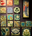 Arts & Crafts tile collection many but not all by William De Morgan at Gladstone Pottery Museum. Longton, Stoke, England.