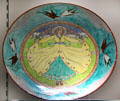 Earthenware charger depicting spring by George Cartlidge for Rudyard of Staffordshire at Potteries Museum & Art Gallery. Hanley, Stoke-on-Trent, England.