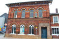 Victorian building decorated with tiles & colored bricks on Bethesda Street. Hanley, Stoke-on-Trent, England.