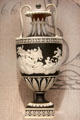 Wedgwood black jasper vase with cupids & swans after Charles Le Brun at World of Wedgwood. Barlaston, Stoke, England.