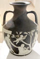 Wedgwood black jasperware Portland vase reverse side at World of Wedgwood. Barlaston, Stoke, England.