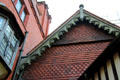 Shingle siding facade & barge board at Wightwick Manor. Wolverhampton, England.