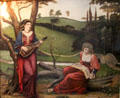 Gentle Music of a Bygone Day painting by John Roddam Spencer-Stanhope at Wightwick Manor. Wolverhampton, England.