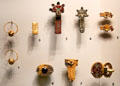 Anglo-Saxon brooches, rings & precious metal items found in Picquigny, France burials at Ashmolean Museum. Oxford, England.