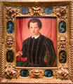 Portrait of Giovanni de'Medici by Agnolo Bronzino with Florentine frame at Ashmolean Museum. Oxford, England.