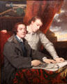 Architect James Paine & his son James portrait by Joshua Reynolds at Ashmolean Museum. Oxford, England.