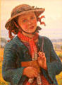 School-Girl's Hymn painting by William Holman Hunt at Ashmolean Museum. Oxford, England.