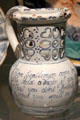 Earthenware puzzle jug from Liverpool at Ashmolean Museum. Oxford, England.