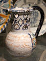 Earthenware puzzle jug from Liverpool at Ashmolean Museum. Oxford, England.