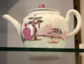 Porcelain teapot from Worcester at Ashmolean Museum. Oxford, England.