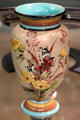 'Faience' vase with butterfly pattern by Doulton & Co at Ashmolean Museum. Oxford, England.