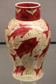 Ruby lustre fish vase by Charles Passenger for William De Morgan at Ashmolean Museum. Oxford, England.