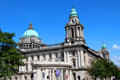 Dome & corner towers of Belfast City Hall. Belfast, Northern Ireland.