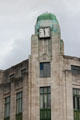 Square clock on Bank of Ireland tower. Belfast, Northern Ireland.