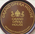 Belfast Grand Opera House plaque. Belfast, Northern Ireland.