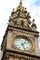 Clock atop Albert Clock in Queen's Square. Belfast, Northern Ireland.