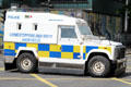 Belfast police armored car. Belfast, Northern Ireland.