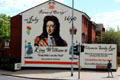 Mural of King William III at Sandy Row where he addressed Protestant forces before marching south to win battle of the Boyne. Belfast, Northern Ireland.