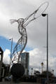 Beacon of Hope sculpture by Andy Scott at Thanksgiving Square on end of Queen's Bridge. Belfast, Northern Ireland.