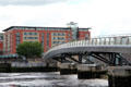 Lagan Weir Pedestrian Footbridge over Lagan River. Belfast, Northern Ireland.