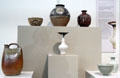 Collection of modern stoneware vessels at Ulster Museum. Belfast, Northern Ireland.