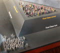 Visual showing Titanic First Class passengers saved & lost at Ulster Transport Museum. Belfast, Northern Ireland.