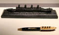 Souvenir Titanic model ship & pen at Ulster Transport Museum. Belfast, Northern Ireland.
