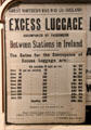 Poster with excess luggage fees for Great Northern Railway Co. for Ireland at Ulster Transport Museum. Belfast, Northern Ireland.