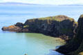 Island visitable only by crossing Carrick-a-Rede Rope Bridge on Antrim Coast. Northern Ireland.