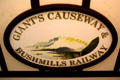 Giant's Causeway & Bushmills Railway logo on passenger car. Northern Ireland.