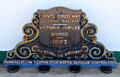 Cast iron Victoria Jubilee Bridge plaque at Giant's Causeway & Bushmills Railway. Northern Ireland.