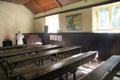 Schoolhouse interior at Ulster American Folk Park. Omagh, Northern Ireland.