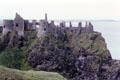 Roofless ruins of Dunluce Castle where sailors of Spanish Armada were shipwrecked. Northern Ireland.