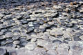 Hexagonal basalt steps of Giant's Causeway. Northern Ireland.