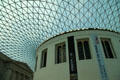 Detail of Glass atrium over Queen Elizabeth Great Court of British Museum. London, United Kingdom.