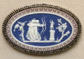 Wedgwood blue jasper & lilac plaque mounted in beaded steel depicting 'Votaries of Diana' prob. for decoration of a casket at British Museum. London, United Kingdom.