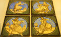 Earthenware tiles depicting ancient Greek Musicians by John Moyr-Smith for Minton & Co of Stoke-on-Trent at British Museum. London, United Kingdom.