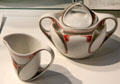 Porcelain milk jug & sugar bowl by Maurice Dufrène & made in Limoges, France at British Museum. London, United Kingdom.