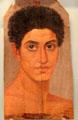 Romano-Egyptian mummy portrait of young man on limewood from Hawara at British Museum. London, United Kingdom.