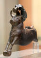 Minoan bronze bull with acrobat performing on its horn found on south west, Crete at British Museum. London, United Kingdom