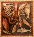 Roman mosaic floor showing sea life used for food from Tuscany at British Museum. London, United Kingdom