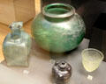 Roman era glass found in England at British Museum. London, United Kingdom.