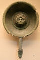 Roman era bronze pan with Medusa found Faversham, Kent at British Museum. London, United Kingdom.