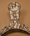 Roman silver skillet handle with bust of Juno from Capheaton, Northumberland at British Museum. London, United Kingdom.