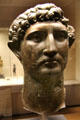 Roman bronze head of Emperor Hadrian found in River Thames near London Bridge at British Museum. London, United Kingdom