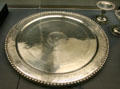 Large Roman silver dish with niello decoration part of Mildenhall Treasure at British Museum. London, United Kingdom.