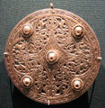 Anglo-Saxon silver Strickland Brooch at British Museum. London, United Kingdom.