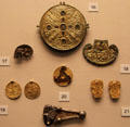 Anglo-Saxon pendants & metal art at British Museum. London, United Kingdom.